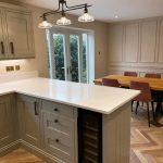 Quartz breakfast bar complete kitchen transformation in Sherington